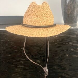 Biltmore for Madewell raffia lifeguard hat / leather cord / size s/m